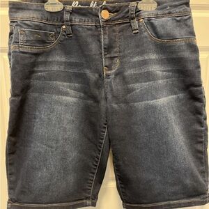 Royalty For Me Women's Dark Stretch Bermuda Jean Shorts 8